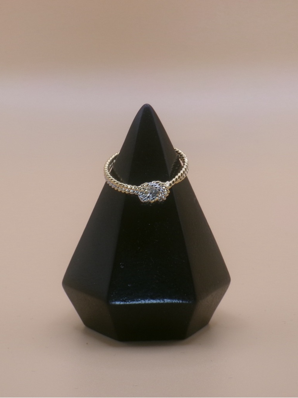 Gold and Silvery Knot Rope Ring - Women Jewelry